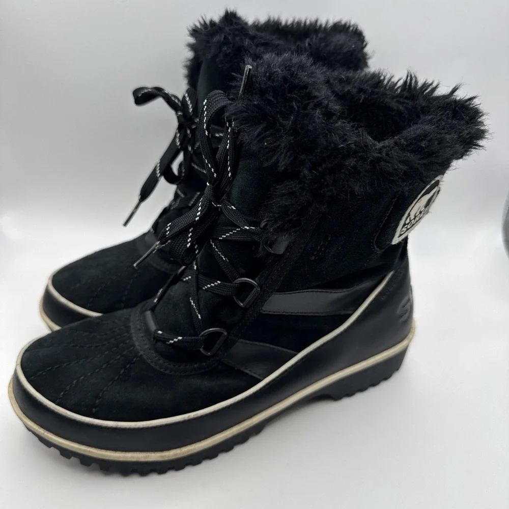 Sorel Womens Boot Size 7 Tivoli II Suede Black Waterproof Barely Worn Booties 38